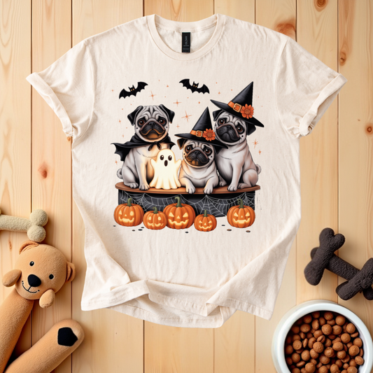 Pug Dogs Happy Halloween T-Shirt