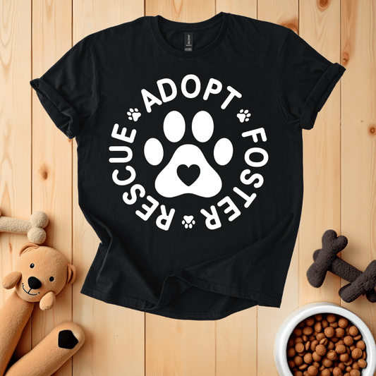 Black / S Adopt Rescue Foster T-Shirt