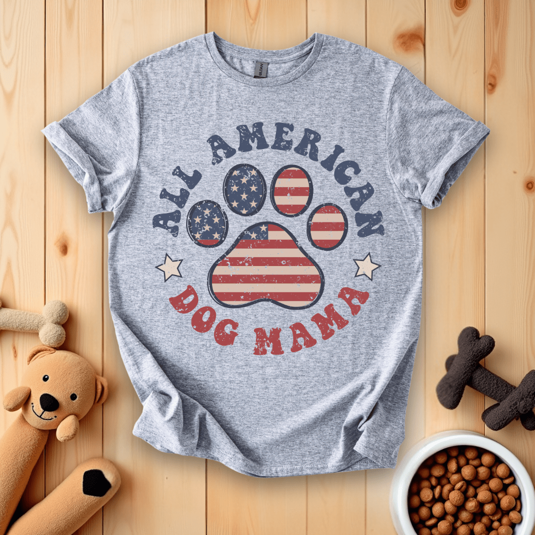 Sport Grey / S All American Dog Mama T-Shirt