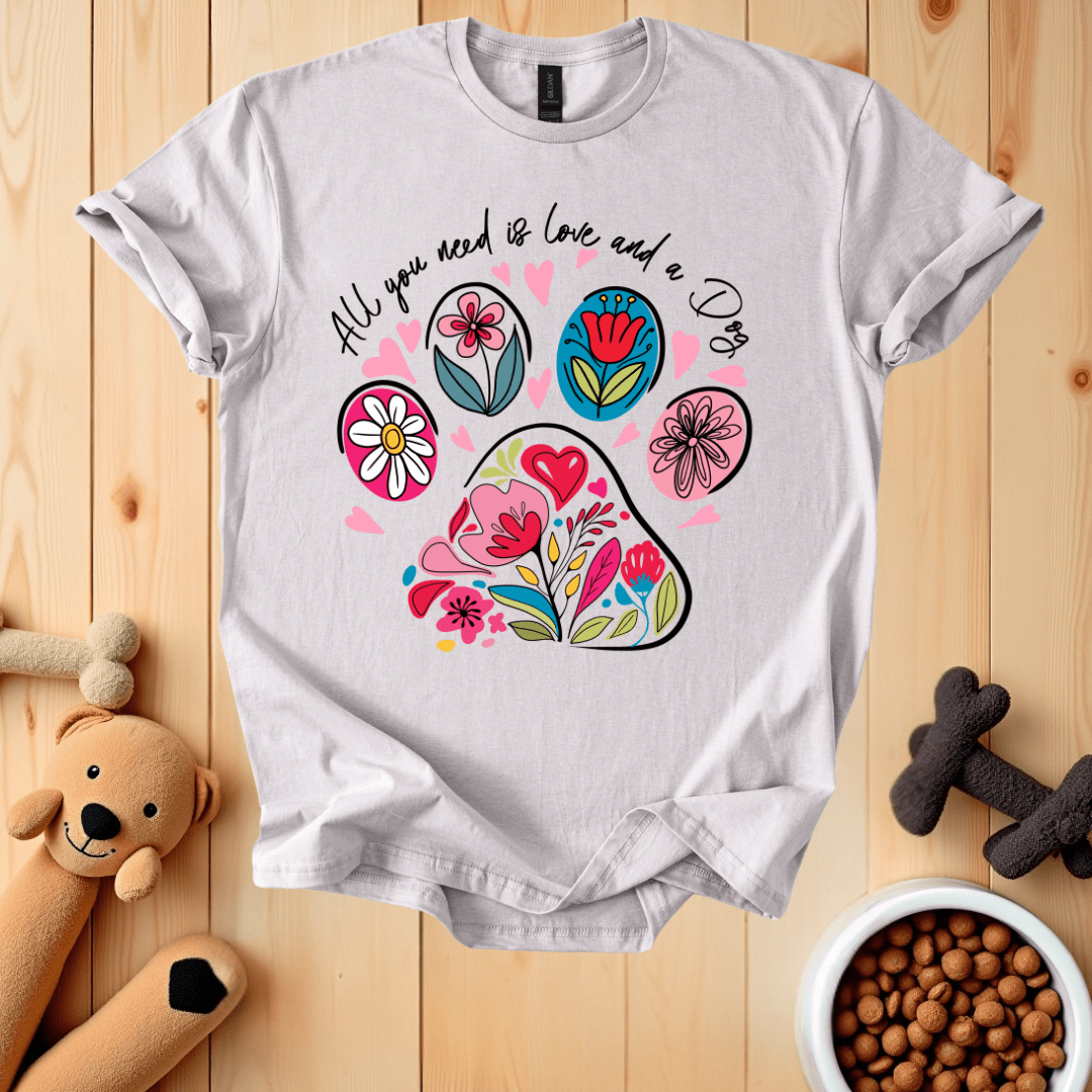 Ice Grey / S All You Need Is Love And A Dog T-Shirt