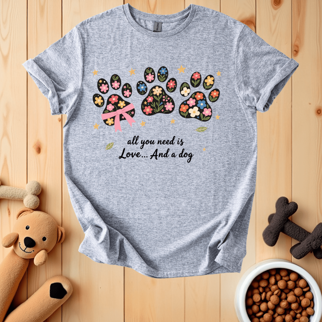 Sport Grey / S All You Need Is Love And A Dog T-Shirt