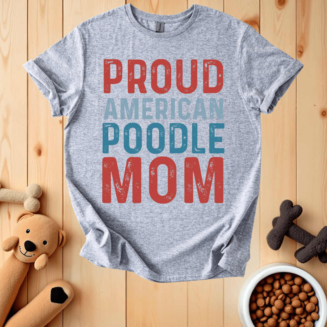 Sport Grey / S American Poodle Mom T-Shirt