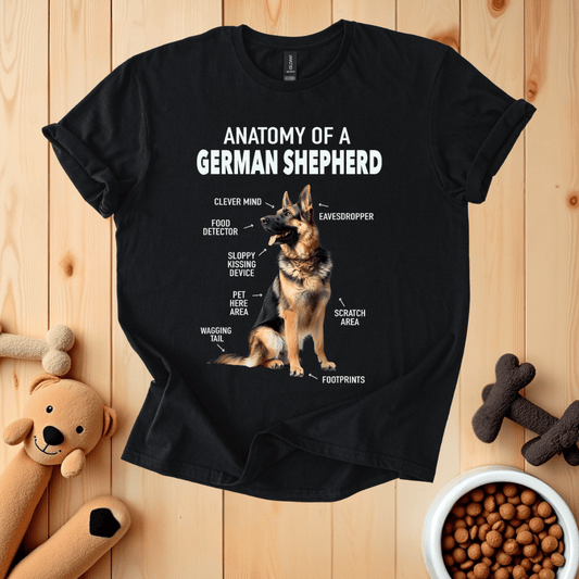 Black / S Anatomy Of A German Shepherd T-Shirt