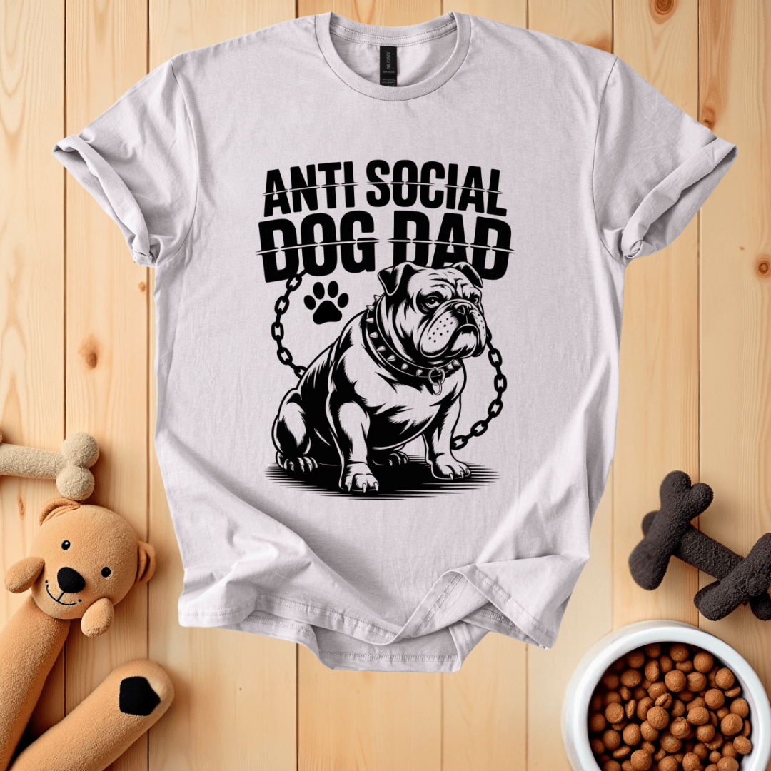 Ice Grey / S Anti Social Dog Dad T-Shirt