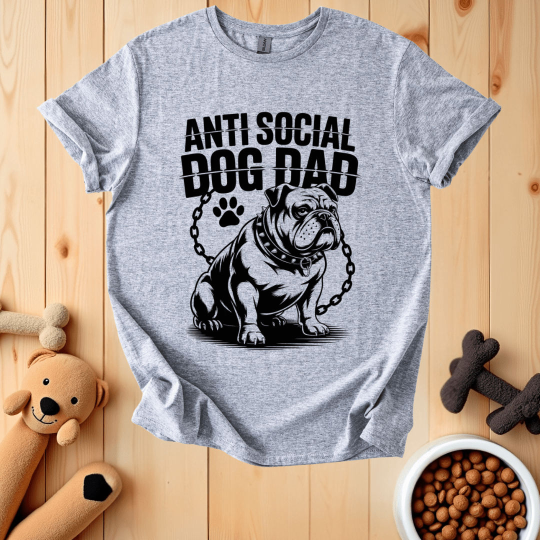 Sport Grey / S Anti Social Dog Dad T-Shirt