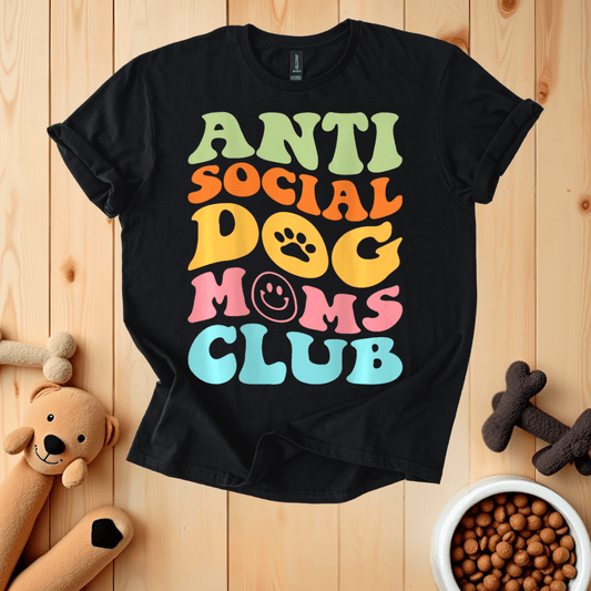 Black / S Anti Social Dog Moms Club T-Shirt