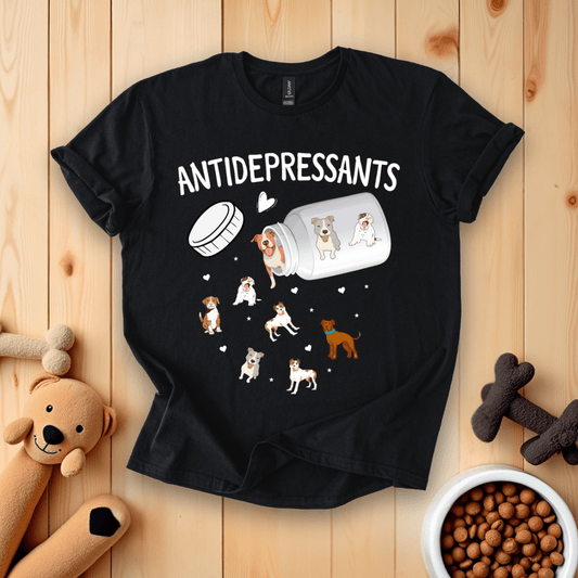 Black / S Antidepressant Dogs T-Shirt