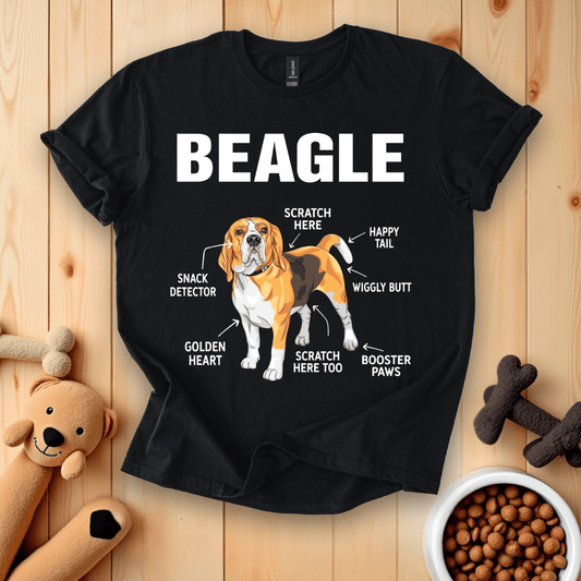 Black / S Beagle Dog Anatomy T-Shirt