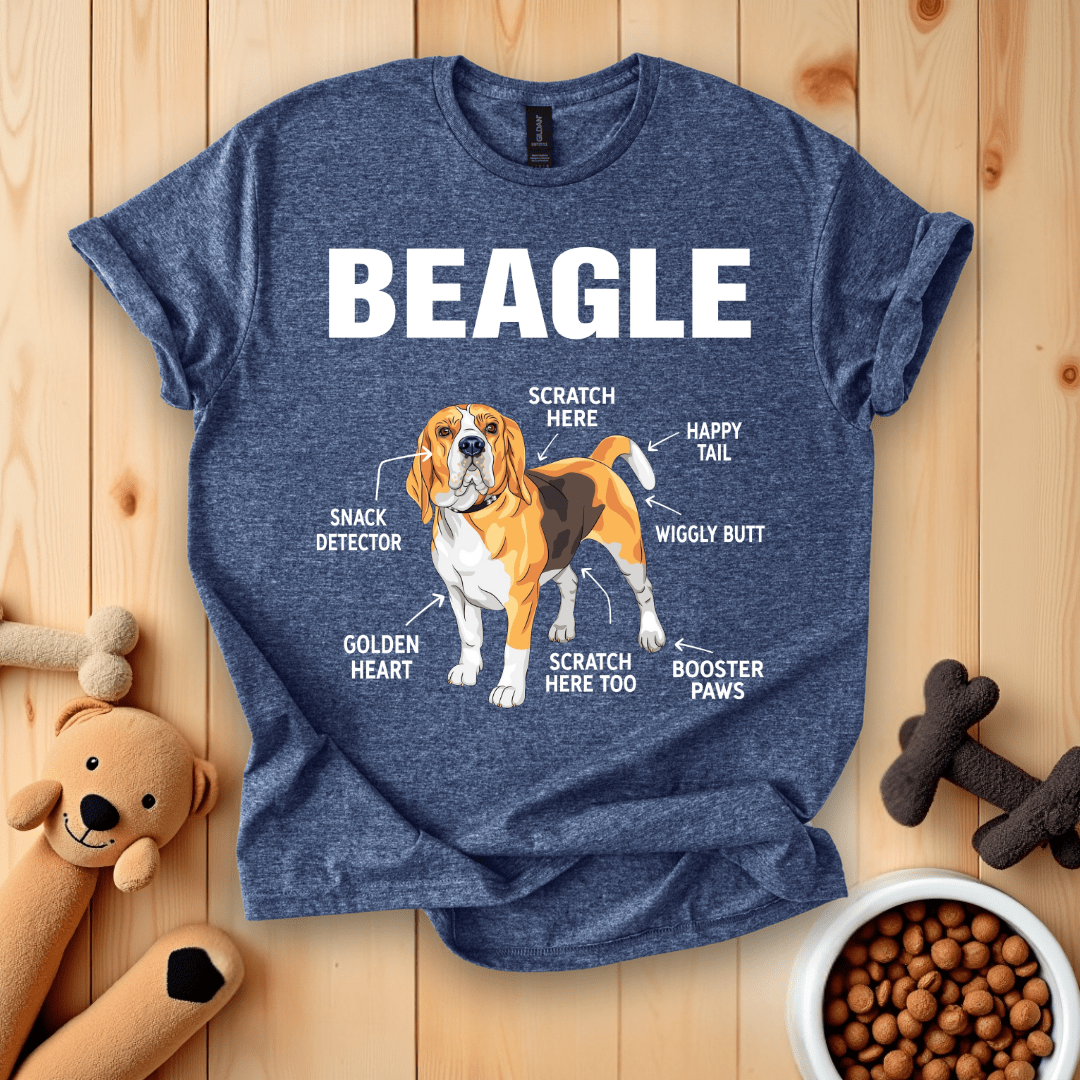 Heather Navy / S Beagle Dog Anatomy T-Shirt