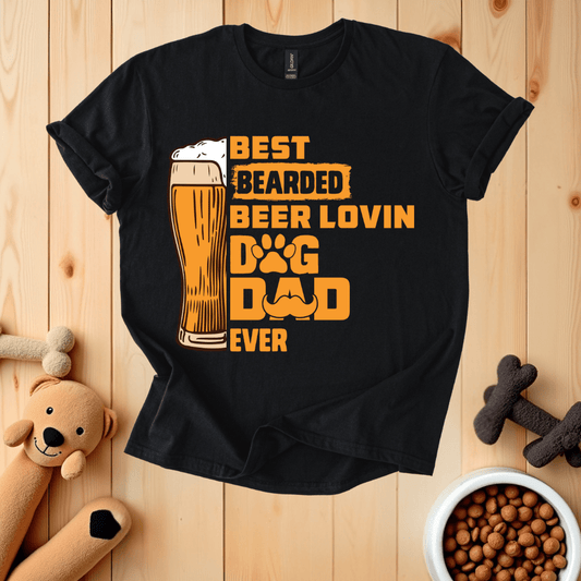 Black / S Best Bearded Beer Lovin Dog Dad Ever T-Shirt