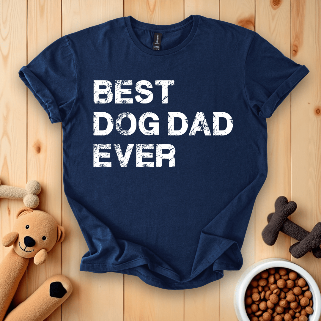 Navy / S Best Dog Dad Ever T-Shirt