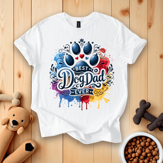 White / S Best Dog Dad Ever T-Shirt