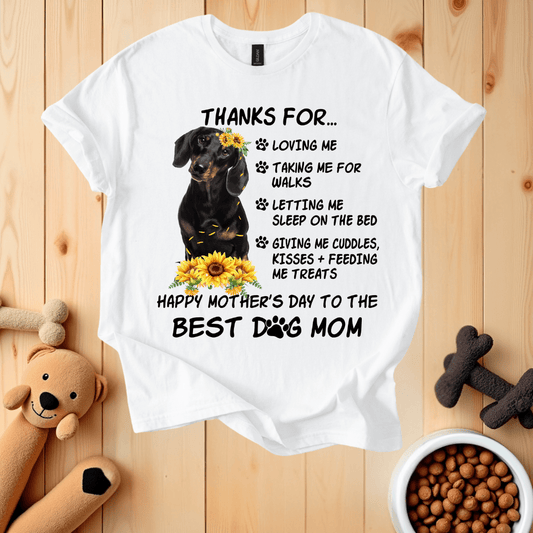 White / S Best Dog Mom T-Shirt