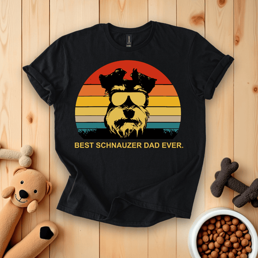 Black / S Best Schnauzer Dad Ever T-Shirt