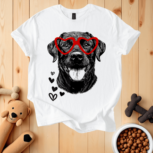 White / S Black Lab Valentine's Day T-Shirt