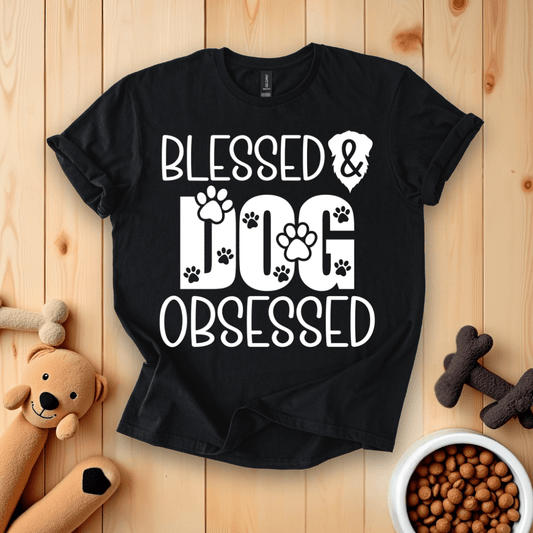 Black / S Blessed & Dog Obsessed T-Shirt