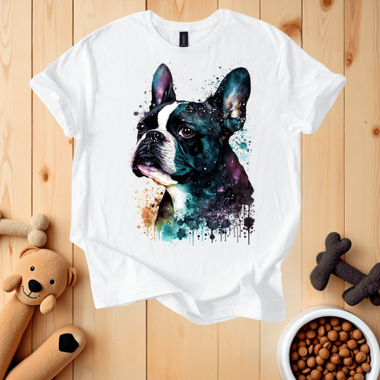 White / S Boston Terrier Dog T-Shirt
