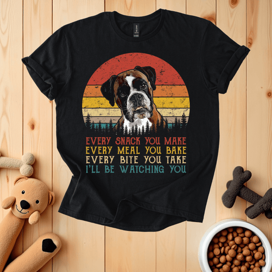 Black / S Boxer Dog Every Snack You Make T-Shirt
