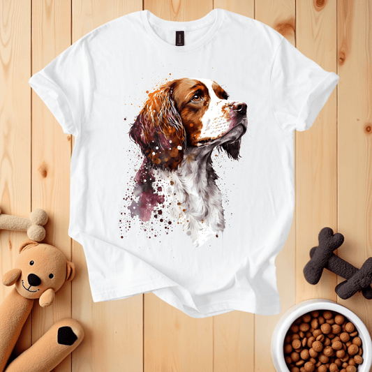 White / S Brittany Dog T-Shirt