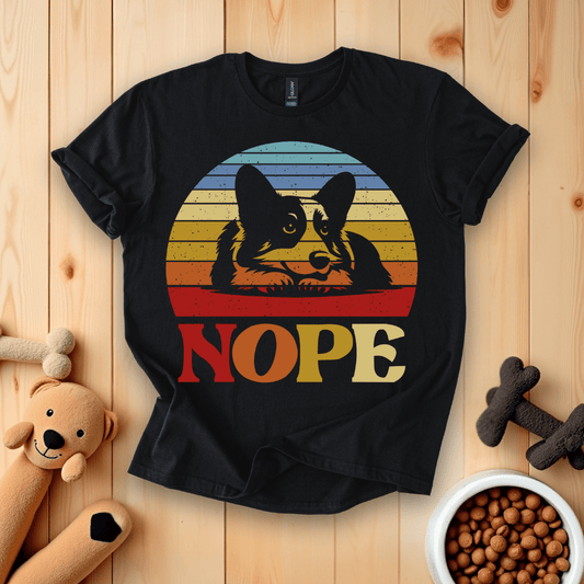 Black / S Corgi Nope T-Shirt