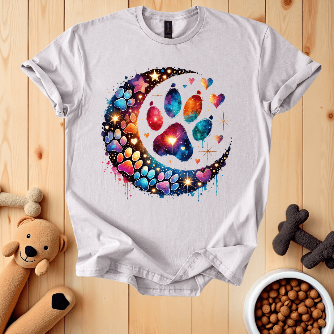 Ice Grey / S Crescent Moon Dog Paw T-Shirt