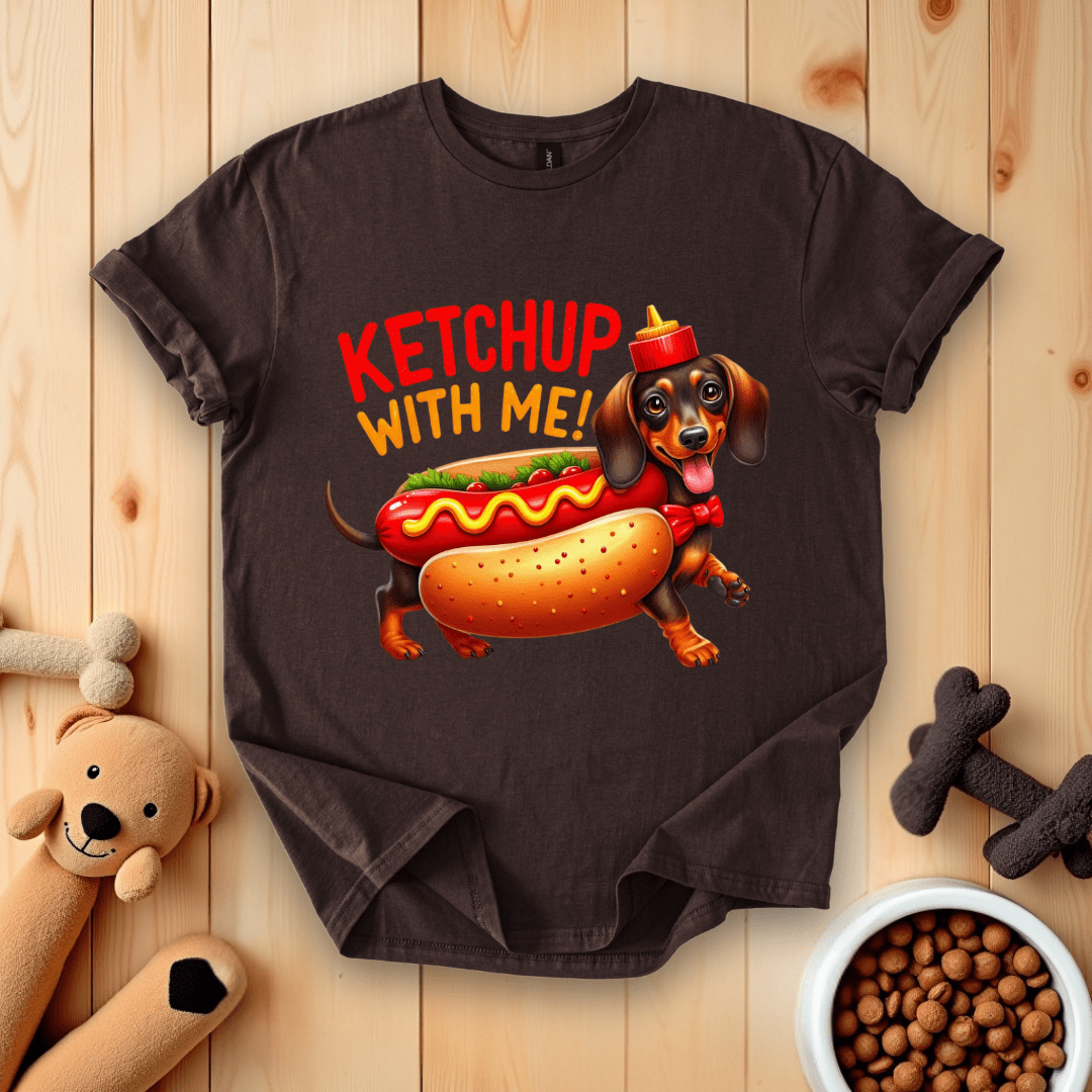 Dark Chocolate / S Dachshund Ketchup With Me T-Shirt