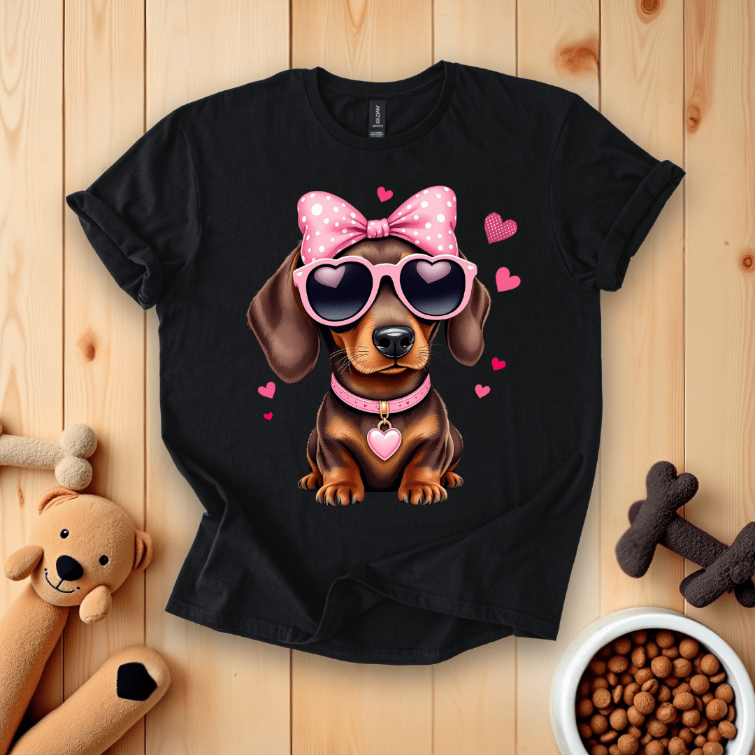 Black / S Dachshund Love T-Shirt