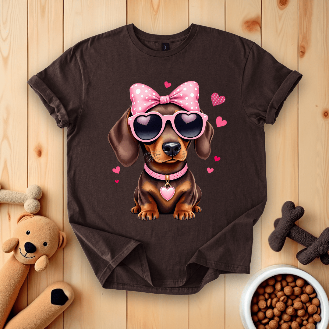 Dark Chocolate / S Dachshund Love T-Shirt