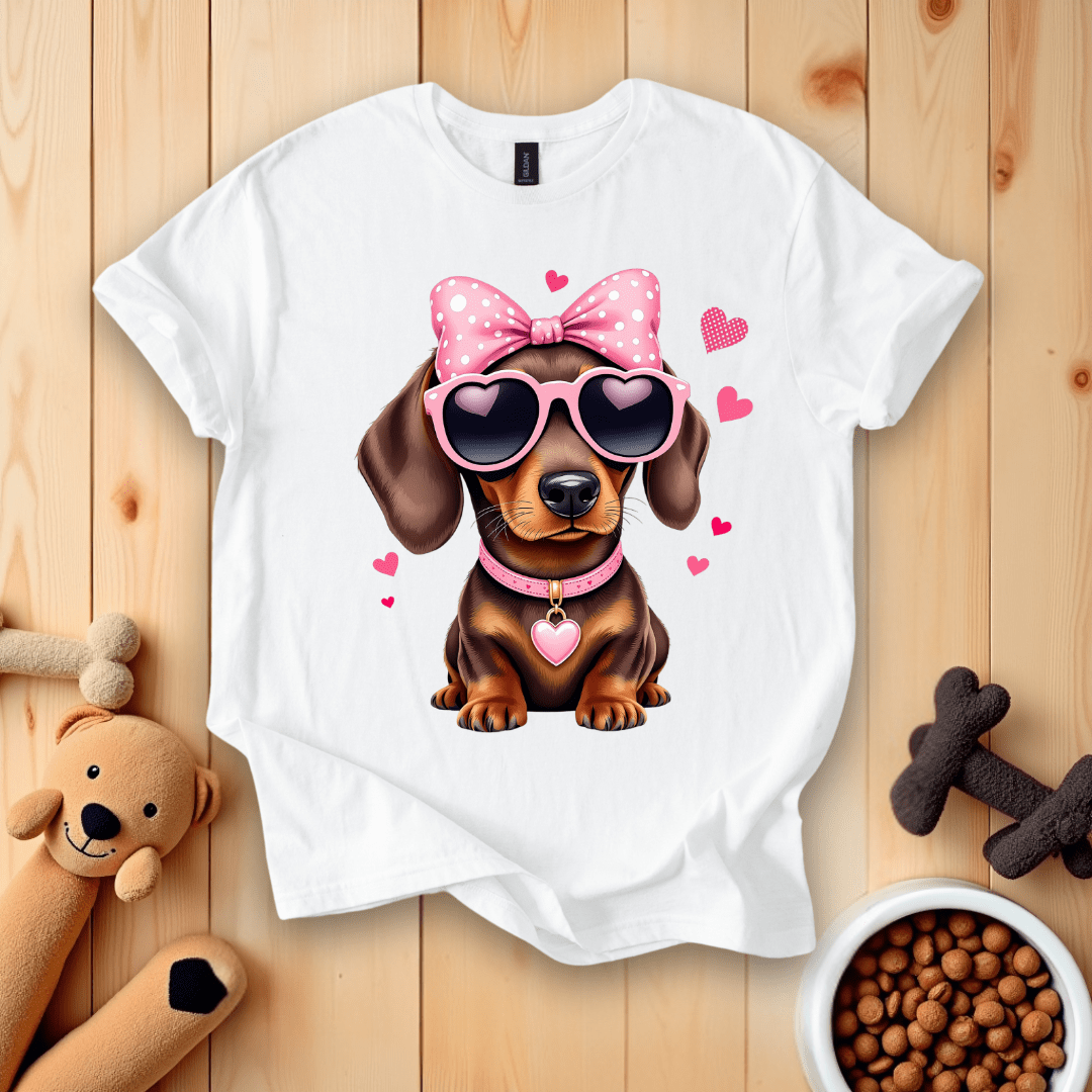 White / S Dachshund Love T-Shirt