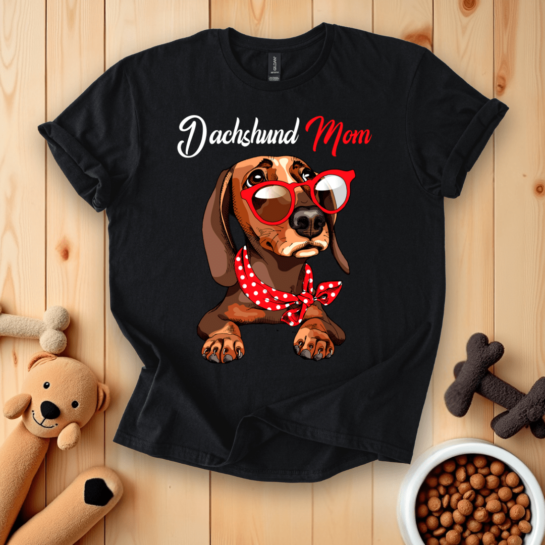 Black / S Dachshund Mom T-Shirt