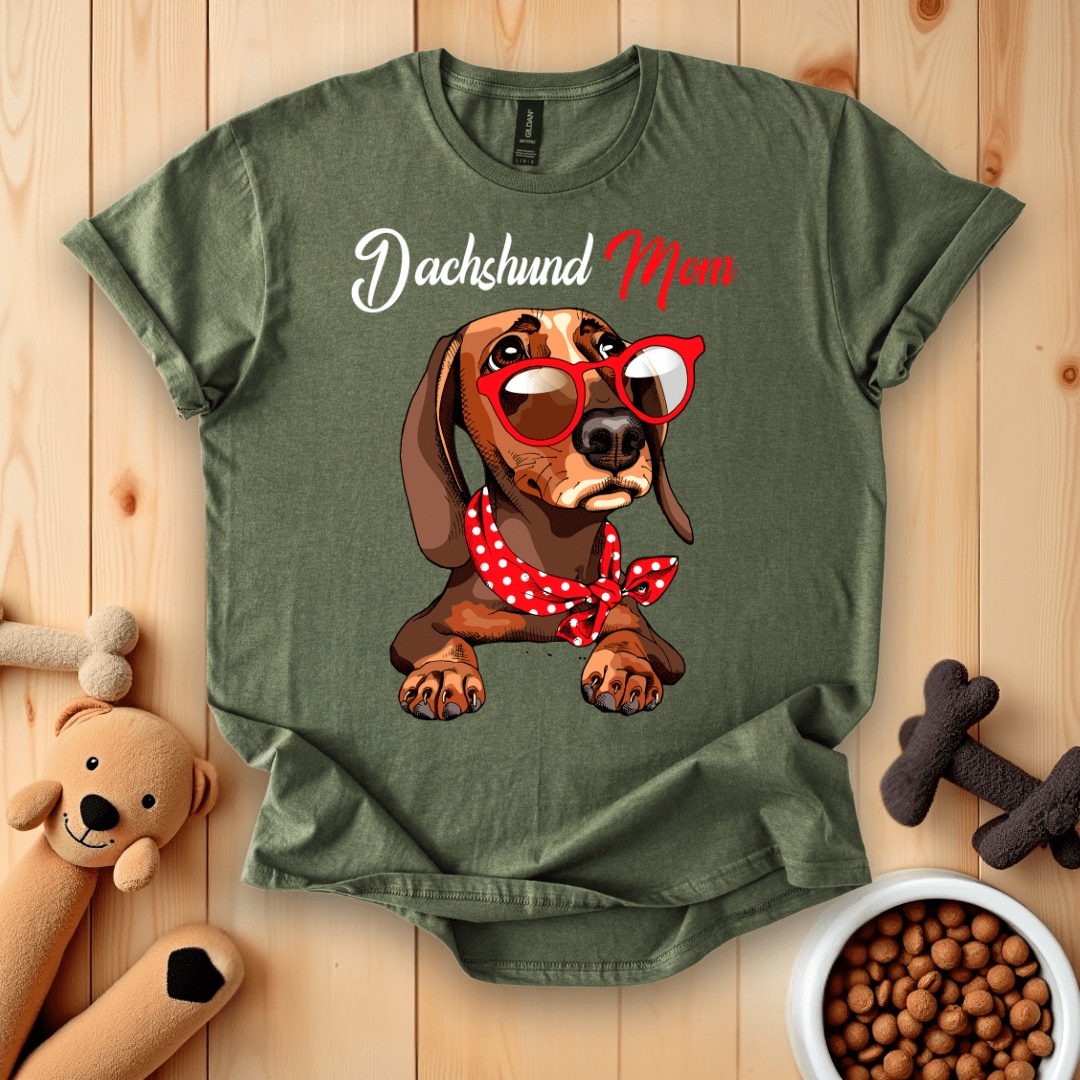 Military Green / S Dachshund Mom T-Shirt