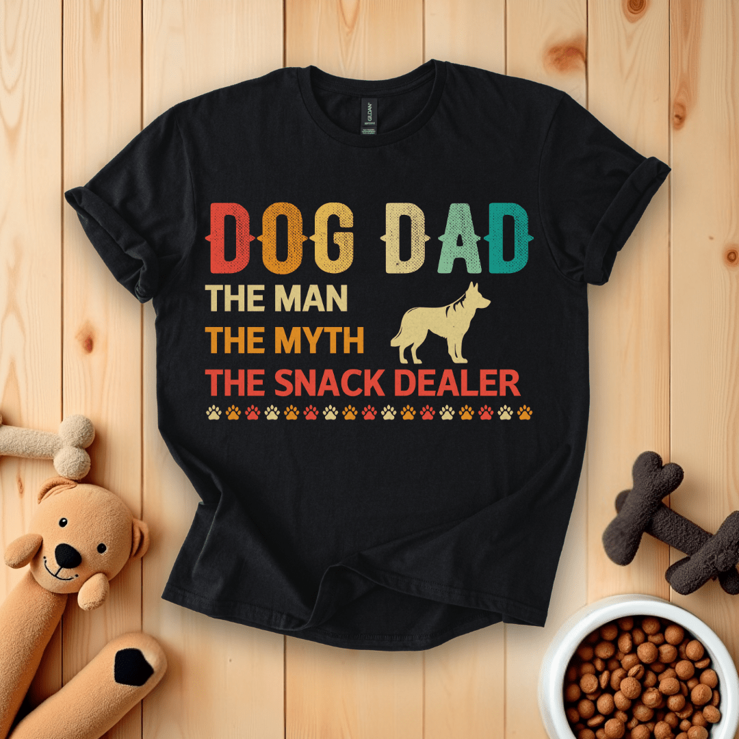 Black / S Dog Dad The Man The Myth The Snack Dealer T-Shirt