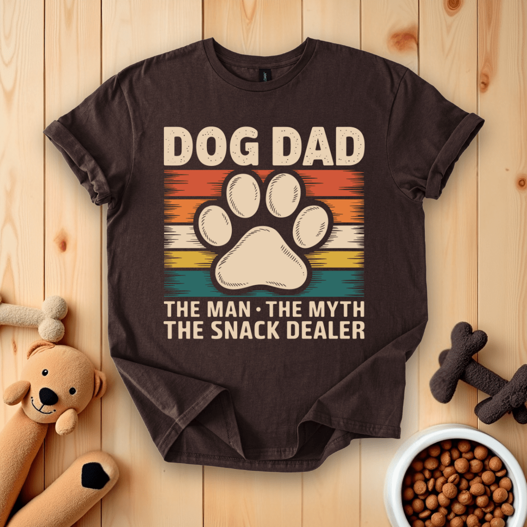 Dark Chocolate / S Dog Dad The Man The Myth The Snack Dealer T-Shirt