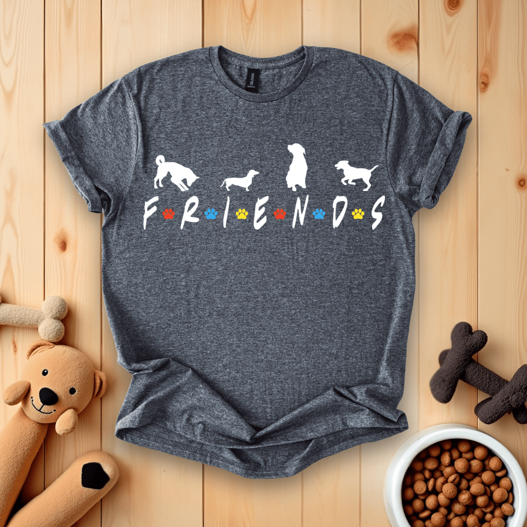 Dark Heather / S Dog Friends T-Shirt