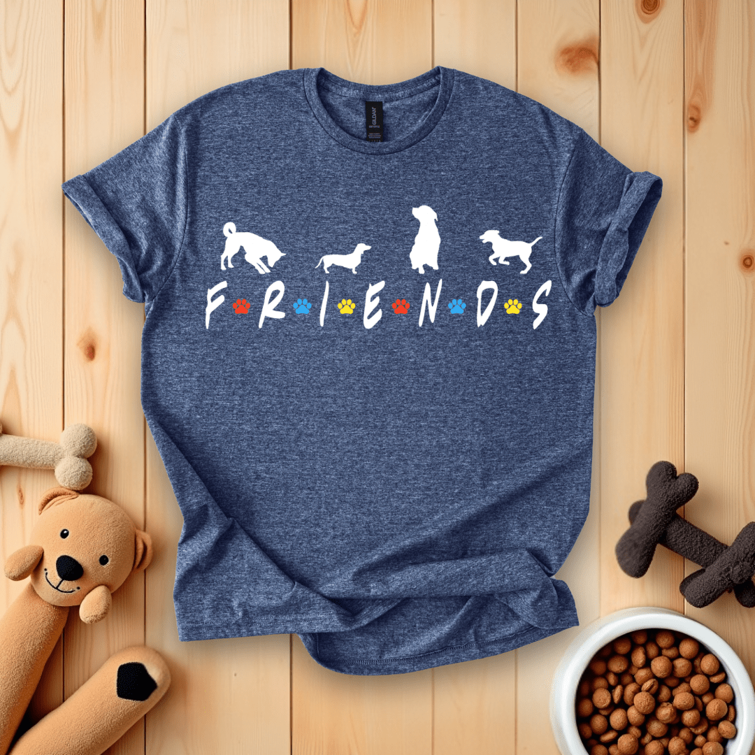 Heather Navy / S Dog Friends T-Shirt