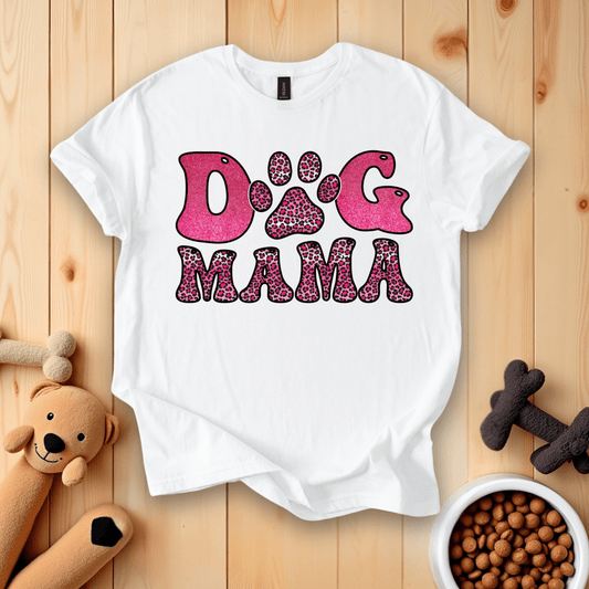 White / S Dog Mama T-Shirt