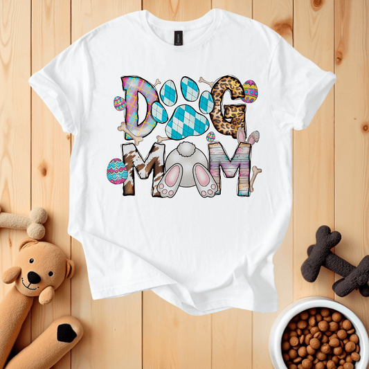 White / S Dog Mom Easter T-Shirt