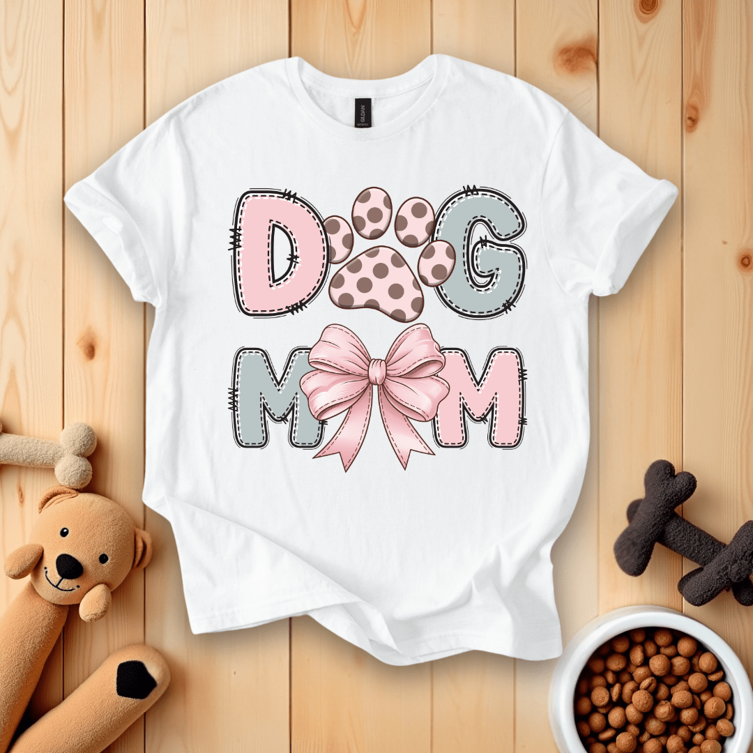 White / S Dog Mom T-Shirt