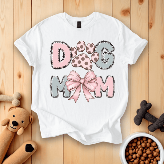 White / S Dog Mom T-Shirt