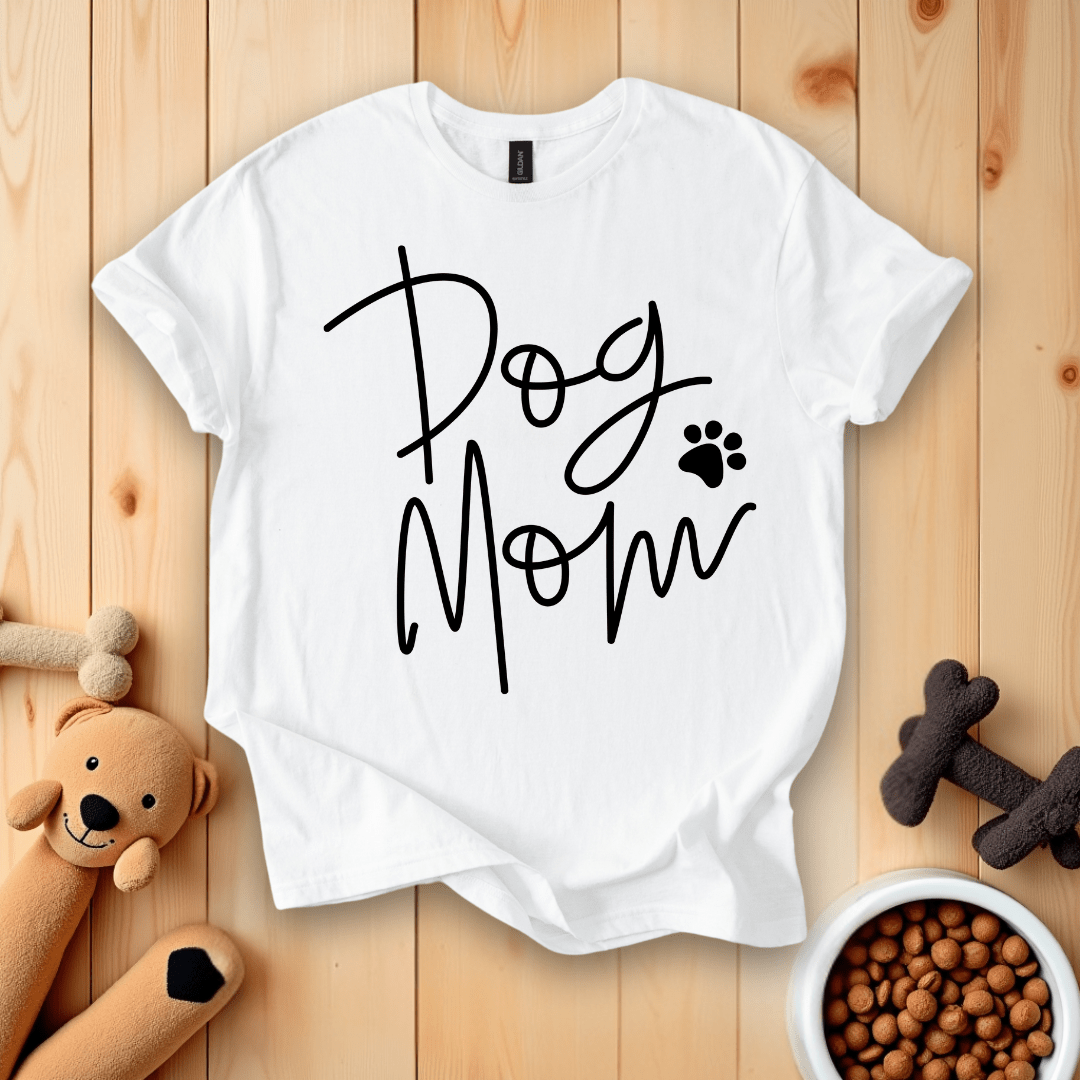 White / S Dog Mom T-Shirt