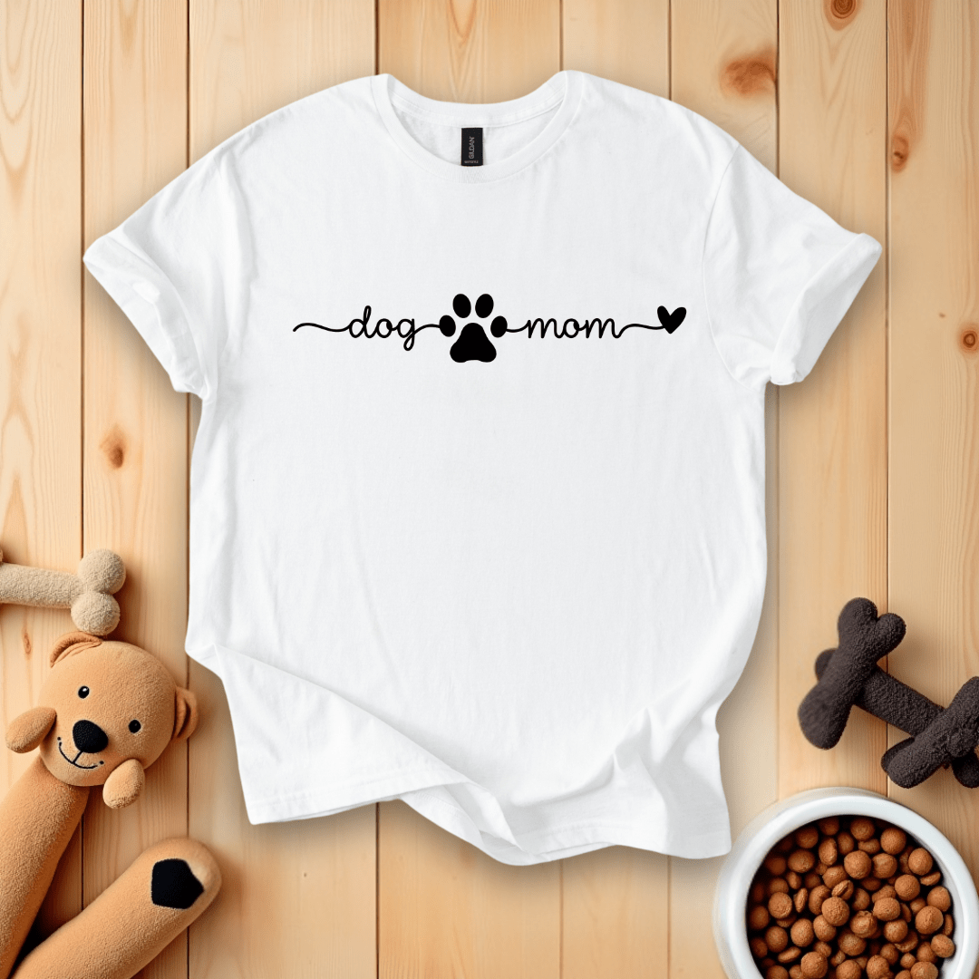 White / S Dog Mom T-Shirt
