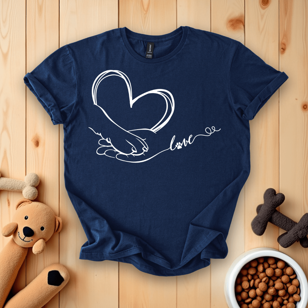 Navy / S Dog Paw and Hand T-Shirt