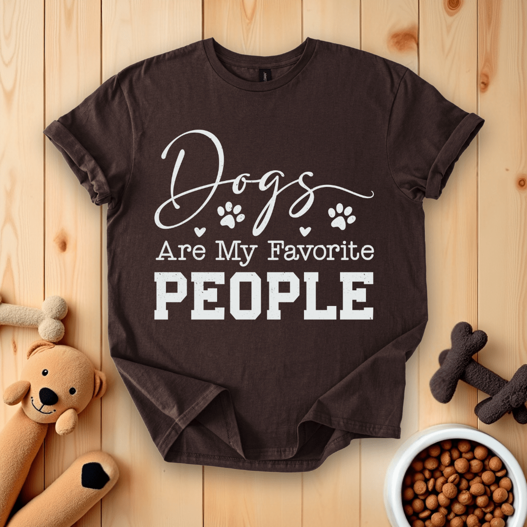 Dark Chocolate / S Dogs Are My Favorite People T-Shirt