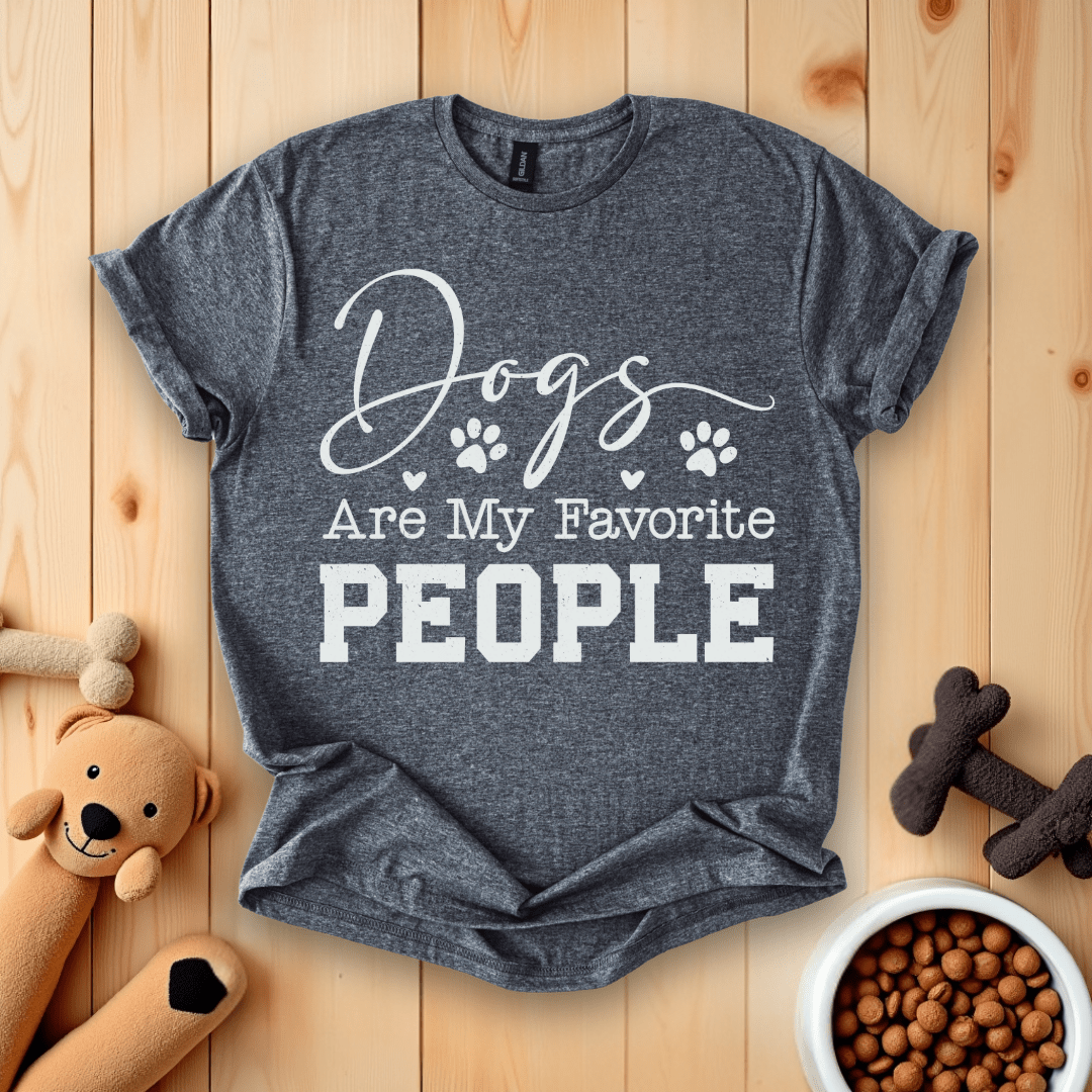 Dark Heather / S Dogs Are My Favorite People T-Shirt
