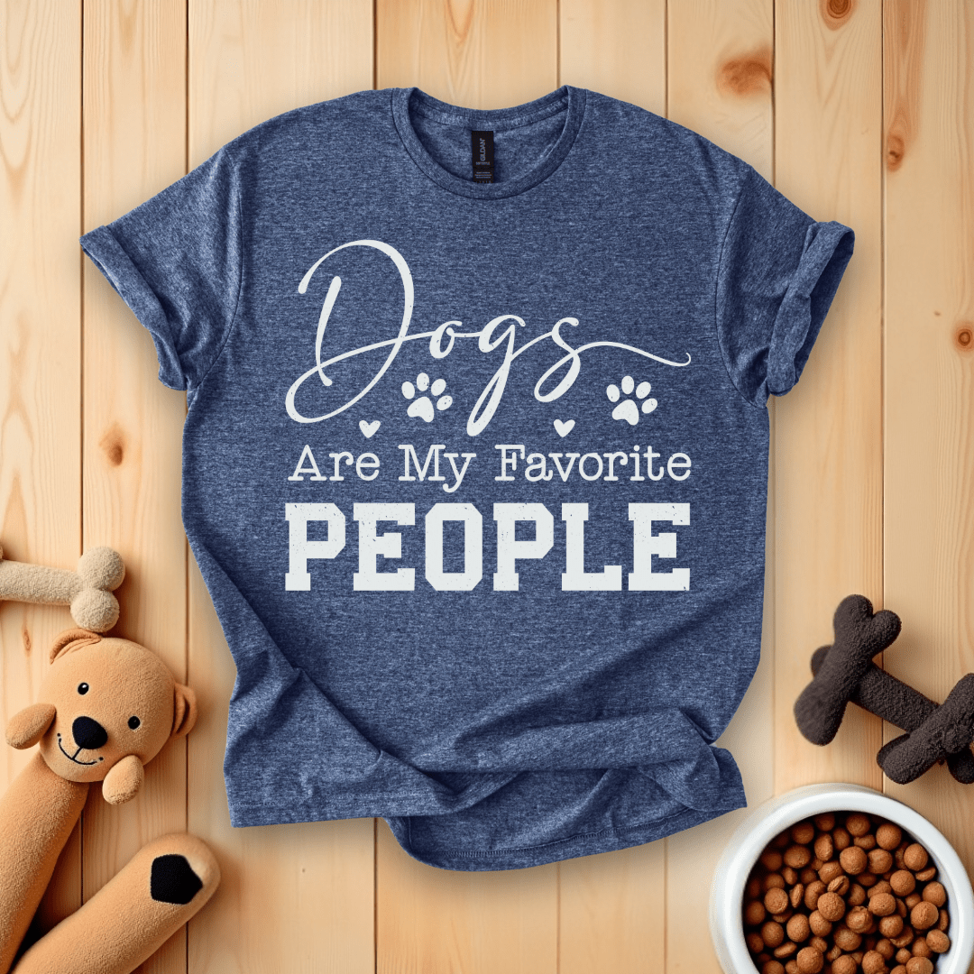 Heather Navy / S Dogs Are My Favorite People T-Shirt