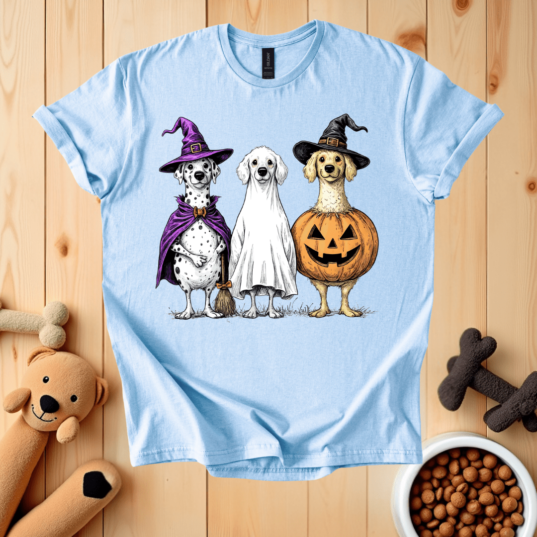 Light Blue / S Dogs Halloween T-Shirt