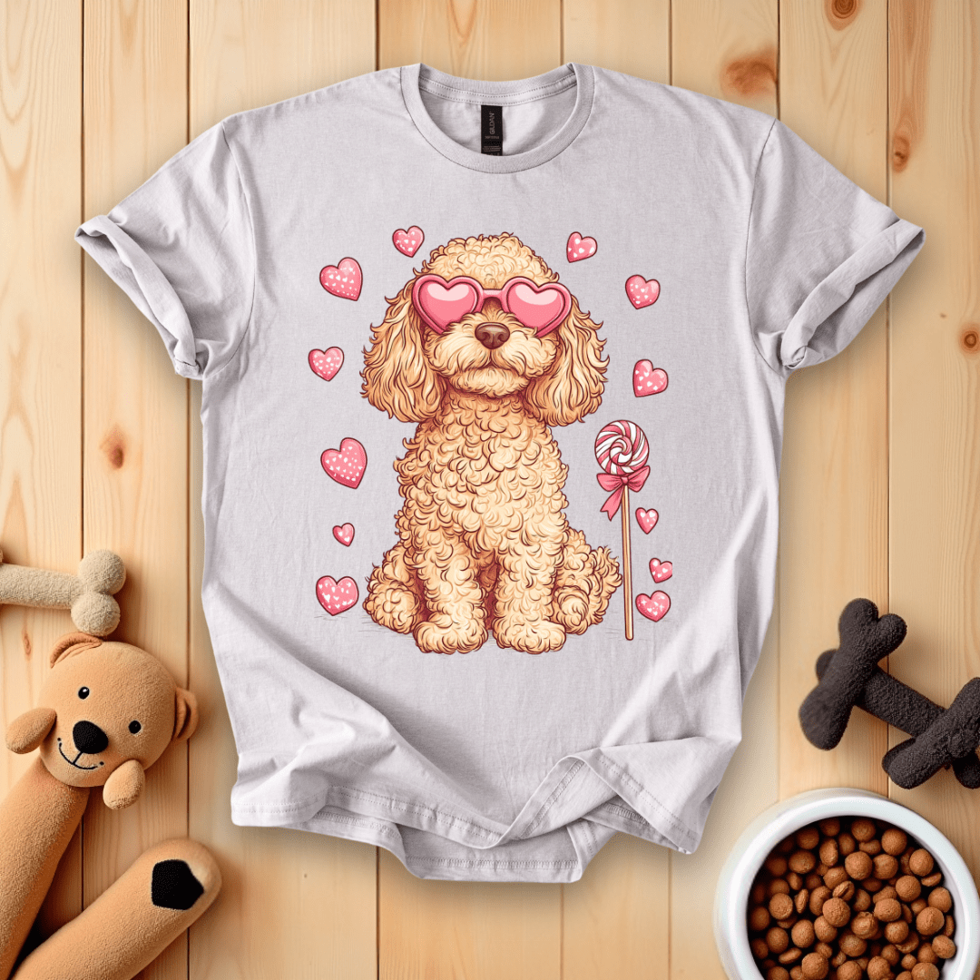 Ice Grey / S Golden Doodle Valentine's Day T-Shirt