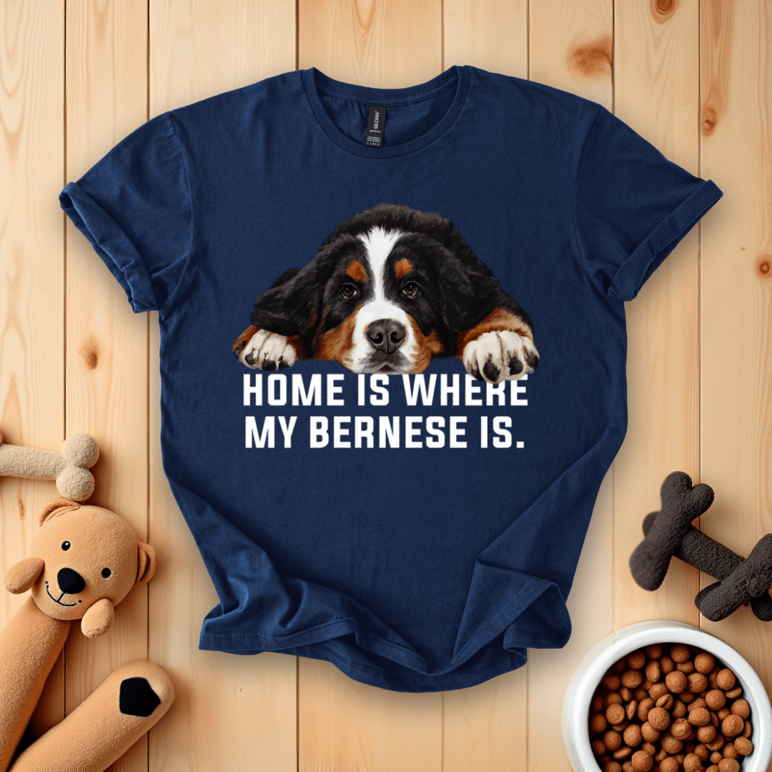 Navy / S Home Is Where My Bernese Is T-Shirt