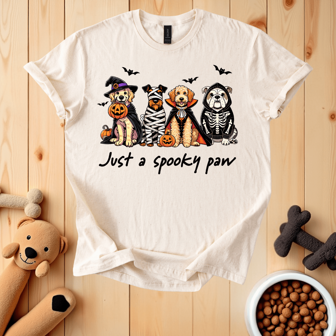 Natural / S Just A Spooky Paw T-Shirt