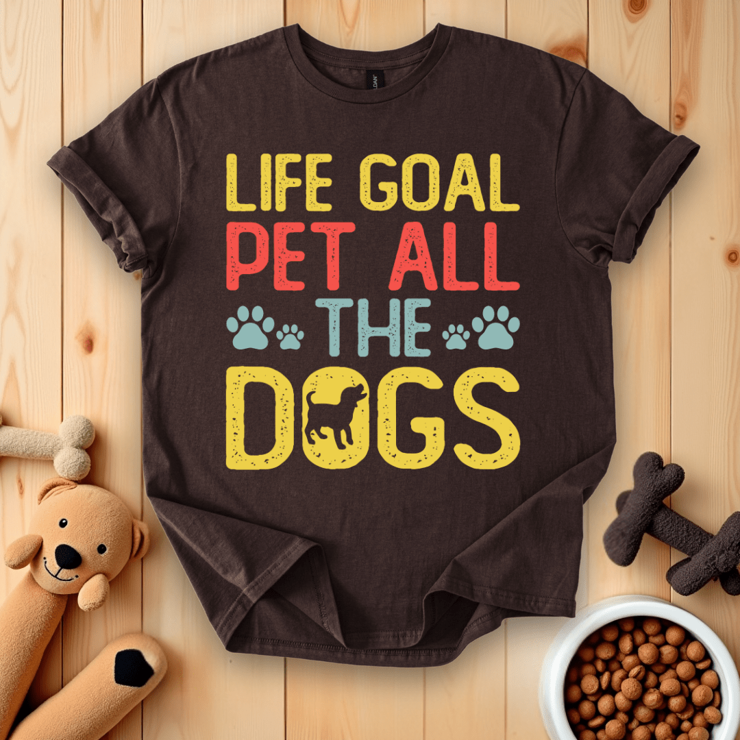Dark Chocolate / S Life Goal Pet All The Dogs T-Shirt